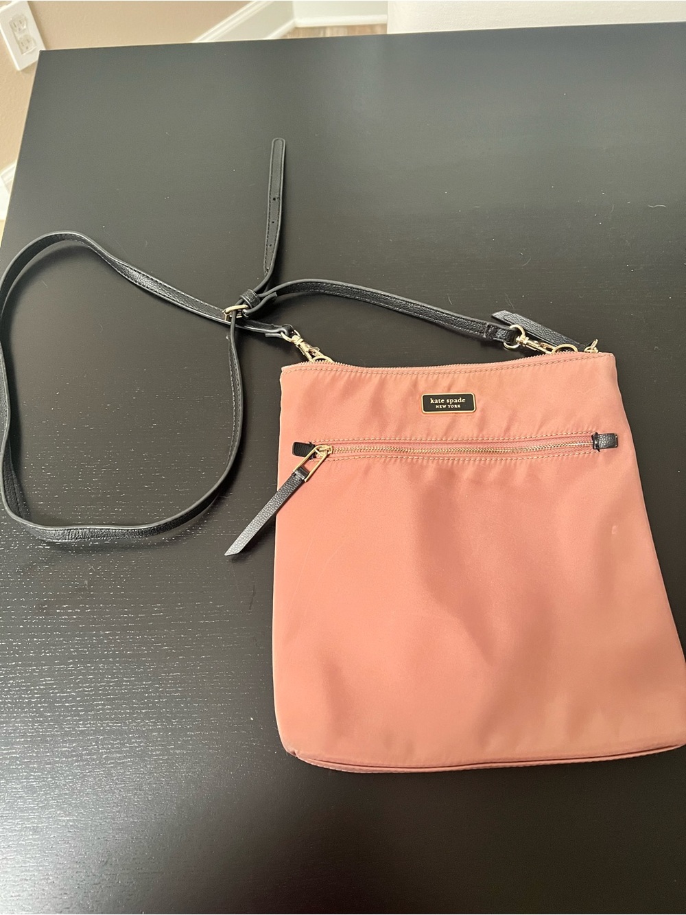 Kate Spade “Dawn” Crossbody with Black Strap